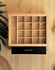 Nesk Kids wooden box with long compartment and square sections