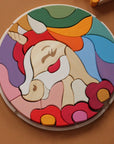 Skandico Toys Skandico Toys Unicorn Puzzle (Red Edition) Wooden Toy