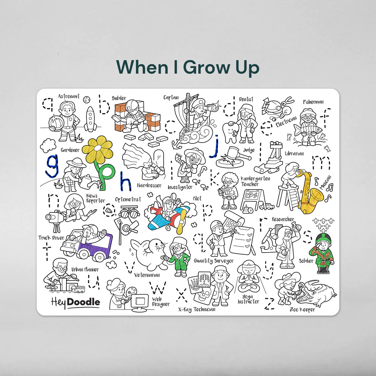 Hey Doodle - When I Grow Up Colouring Mat