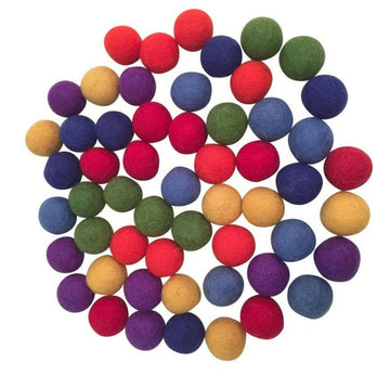 Papoose Toys Papoose Felt Rainbow Balls 3.5 cms - Set of 49 Small World Play