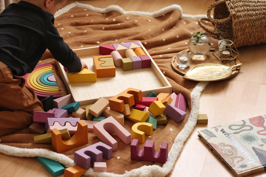 Skandico Toys Skandico Toys Castle Block Set Autumn Wooden Toy