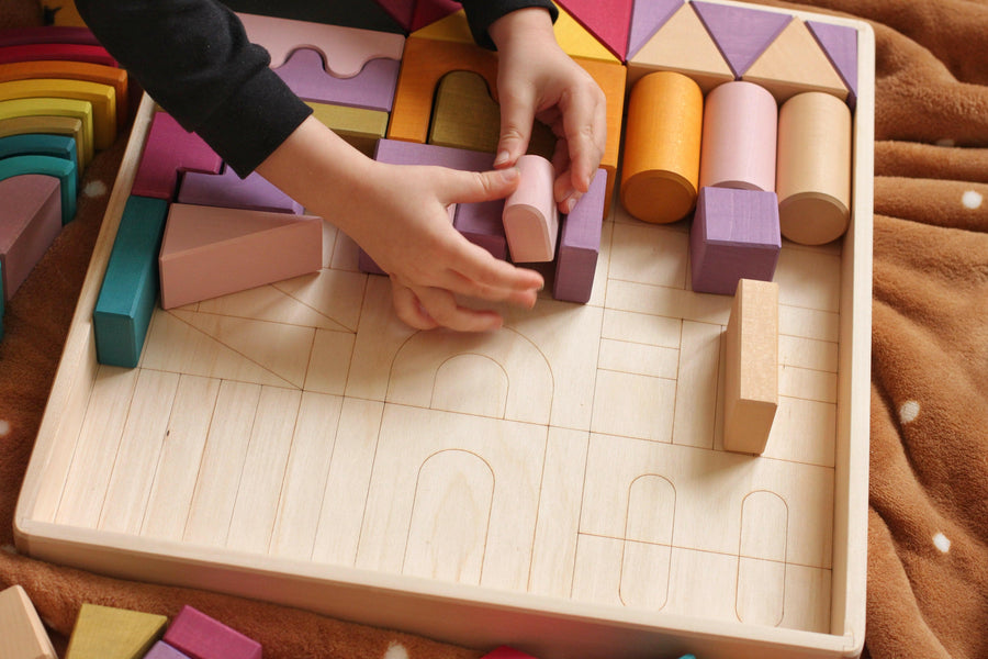 Skandico Toys Skandico Toys Castle Block Set Autumn Wooden Toy