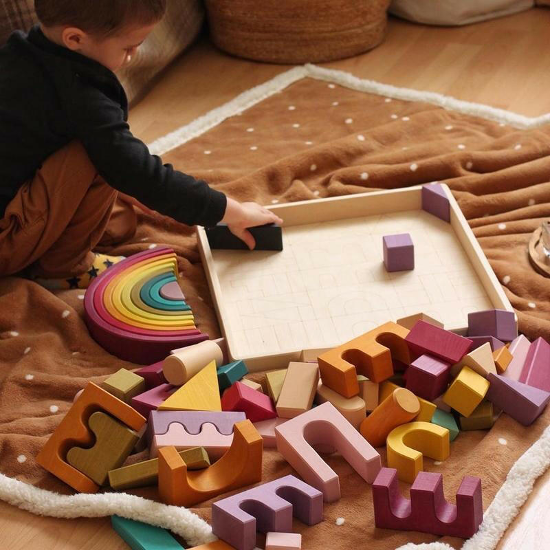 Skandico Toys Skandico Toys Castle Block Set Autumn Wooden Toy