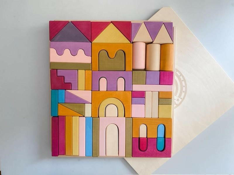 Skandico Toys Skandico Toys Castle Block Set Autumn Wooden Toy