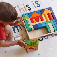 Skandico Toys Skandico Toys "The House" Rainbow Building Block Set Wooden Toy
