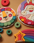 Skandico Toys Skandico Toys Unicorn Puzzle (Red Edition) Wooden Toy
