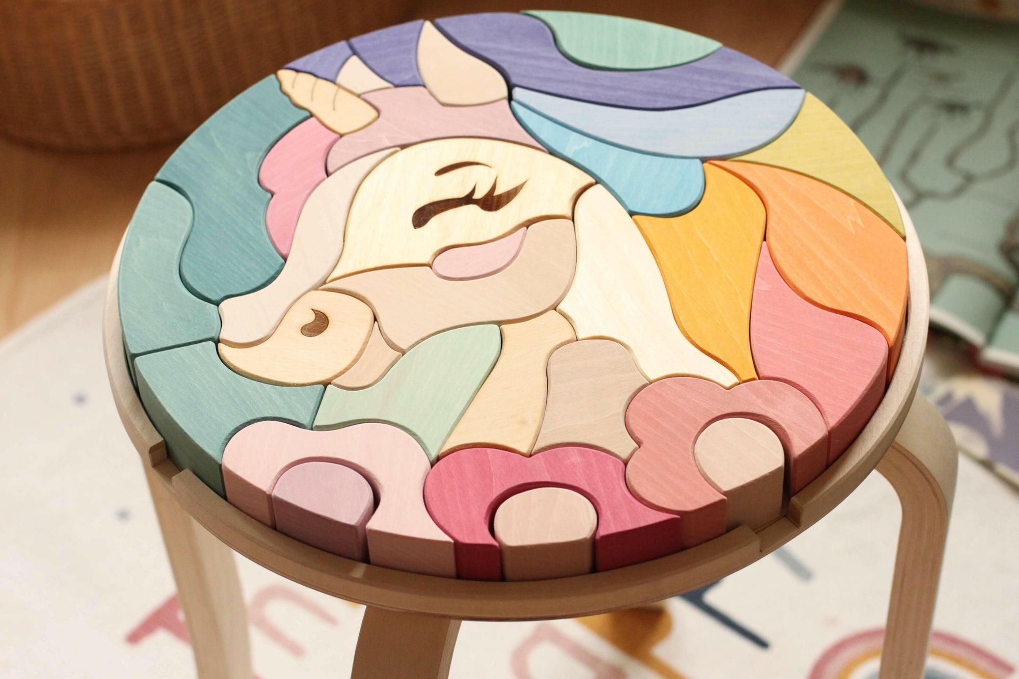 Skandico Toys Skandico Toys Unicorn Pastel Puzzle Wooden Toy