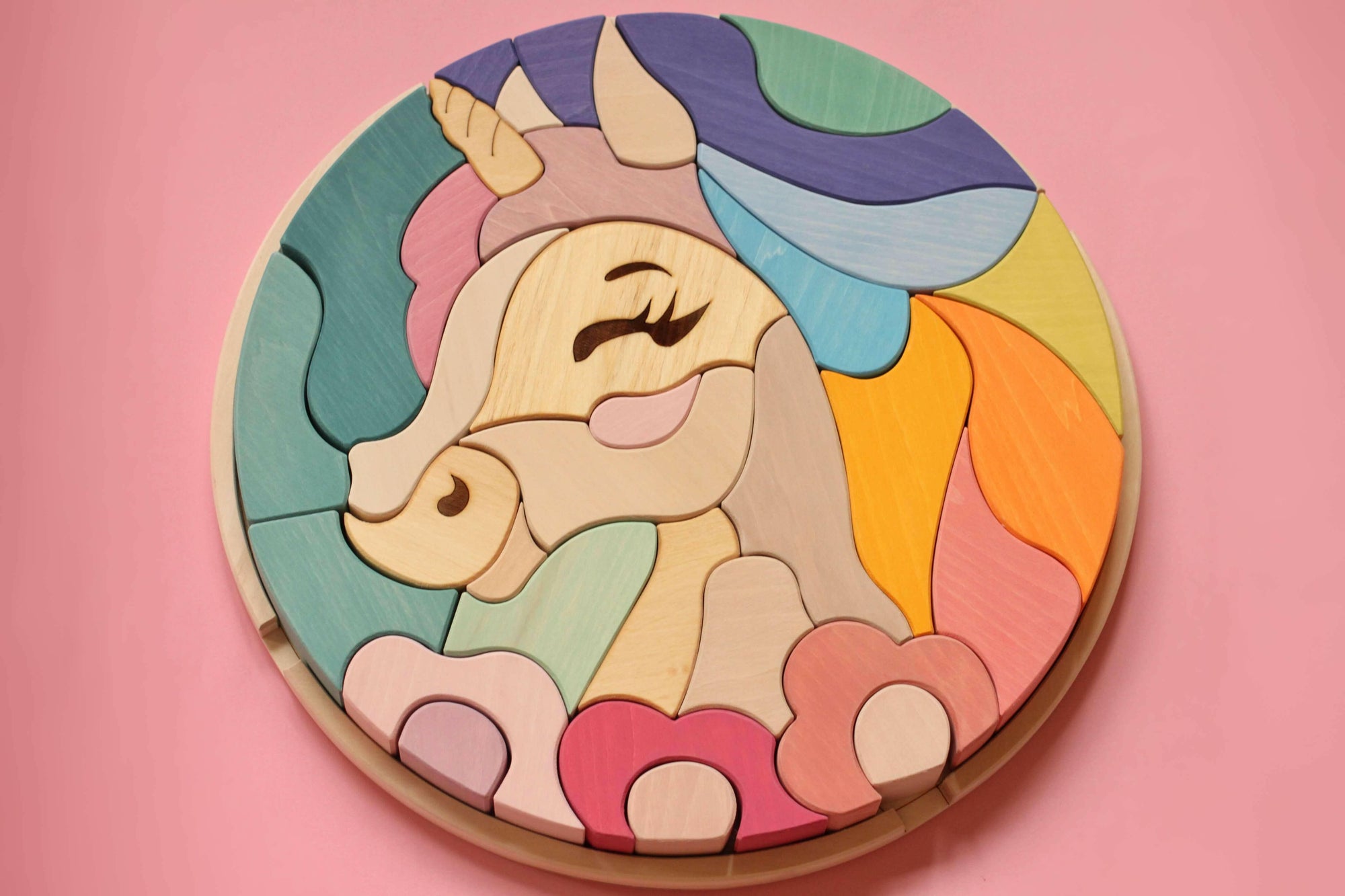Skandico Toys Skandico Toys Unicorn Pastel Puzzle Wooden Toy